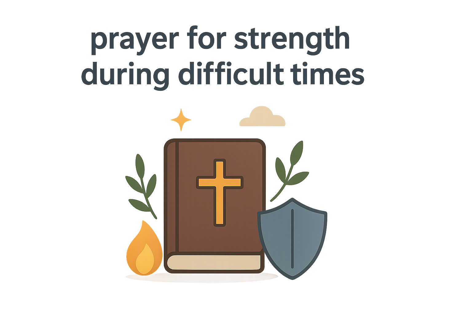 Cartoon illustration representing prayer for strength during difficult times