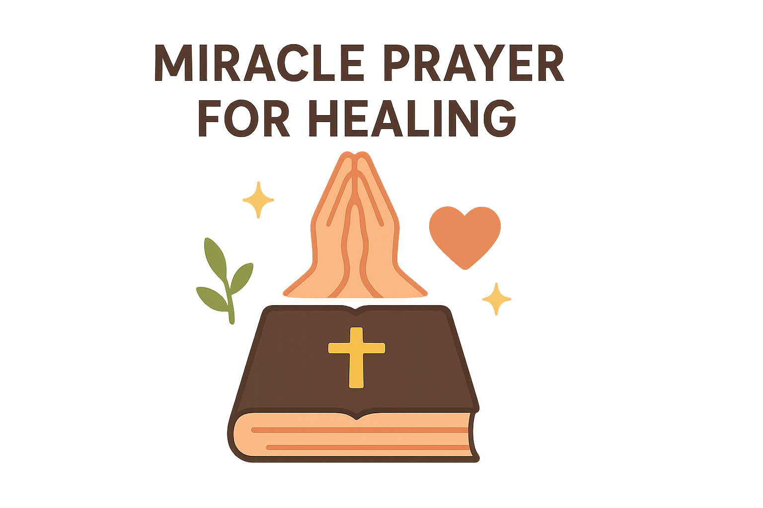 Cartoon illustration representing miracle prayer for healing